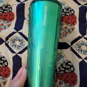 Starbucks Green Tumbler Iridecdent Large Flawed